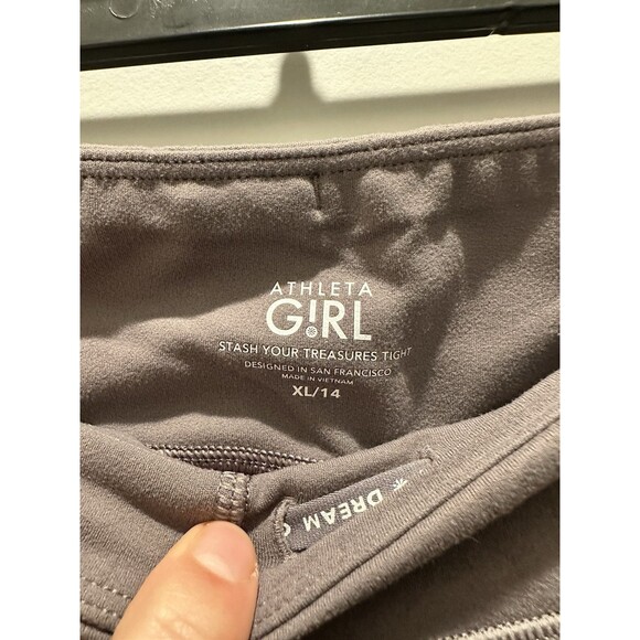 Athleta Girl Stash Your Treasures Leggings Size XL 14 Gray Pockets Box B - Picture 2 of 4